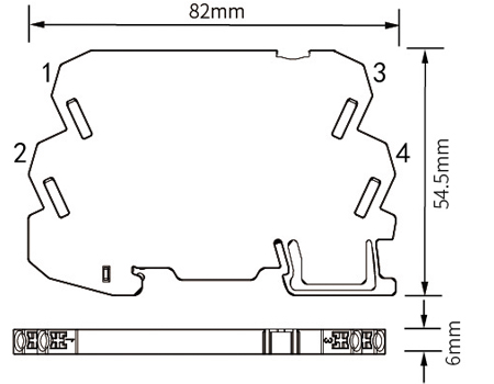 Dimensions of Safety Signal SPD-6 mm width