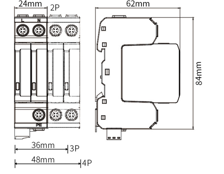 Dimensions of 20kA AC Power SPD