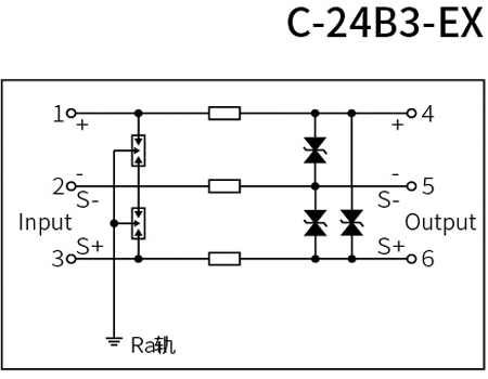 Dimensions of Intrinsic Safety Signal SPD-6 mm width