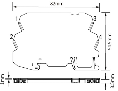 Dimensions of Intrinsic Safety Signal SPD-3.5mm Width