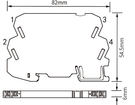 Dimensions of Low-voltage power supply SPD-6mm width